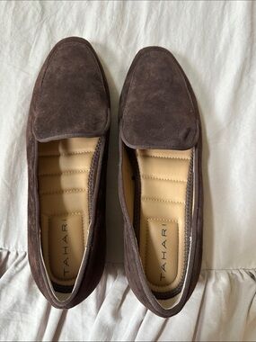 Tahari Brown Suede Slip-On Loafer
